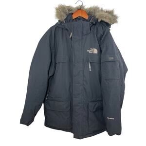 Vtg North Face Goose Down Coat XL Hyvent Mens Dark Gray Parka Jacket Winter
